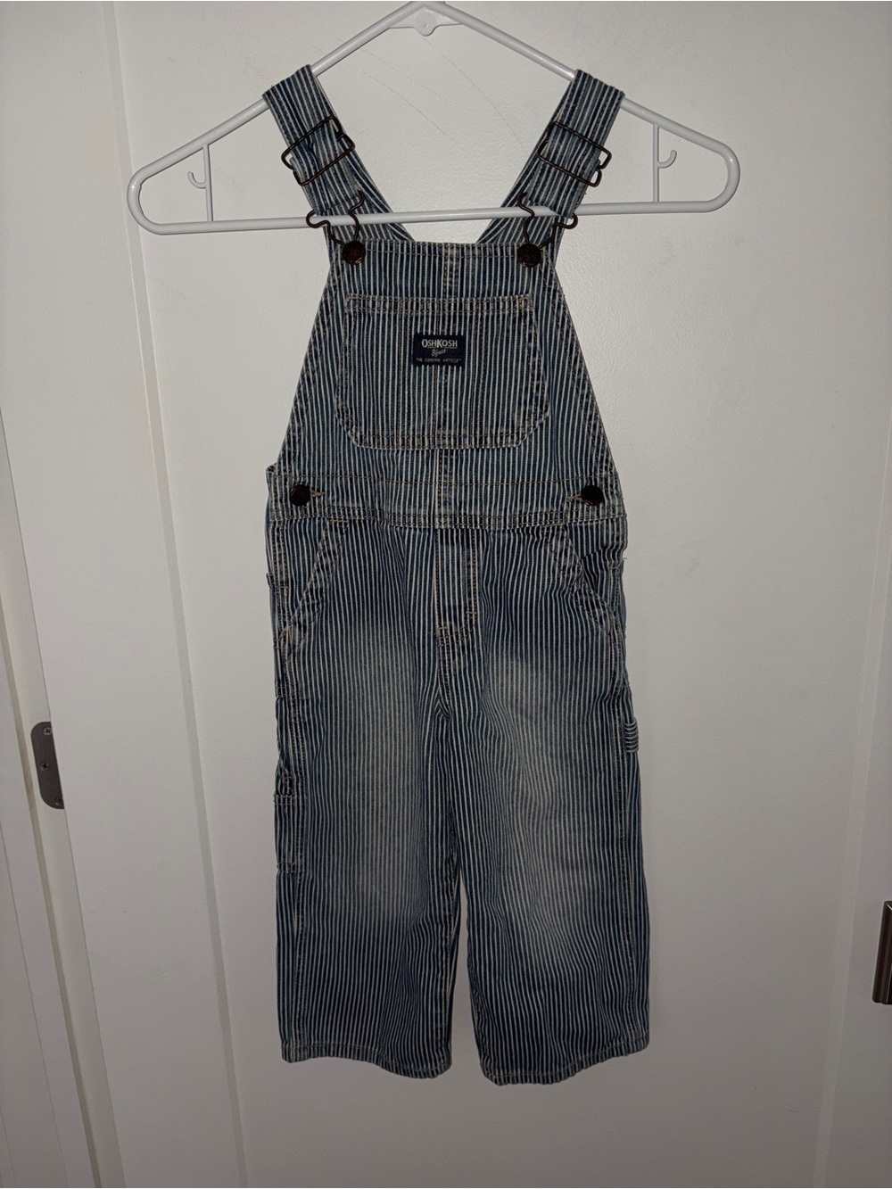 vintage Oshkosh B'Gosh Vestbak railroad stripe overalls sz 3T EUC